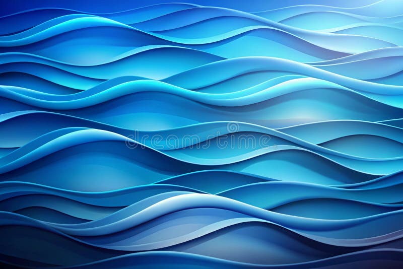 Fundal albastru cu unde și umbre abstracte stock illustration