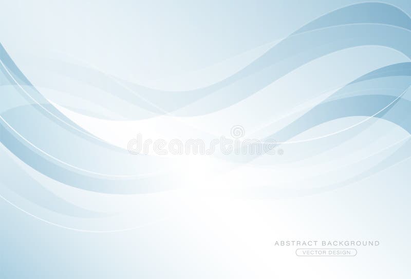 Fundal albastru și alb degrade abstract cu linii curbe luminoase. elemente vectoriale simple moderne ale undelor. tehnologie futur stock illustration
