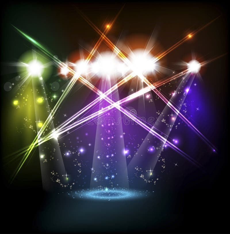Fundal banner neon light stage royalty free illustration