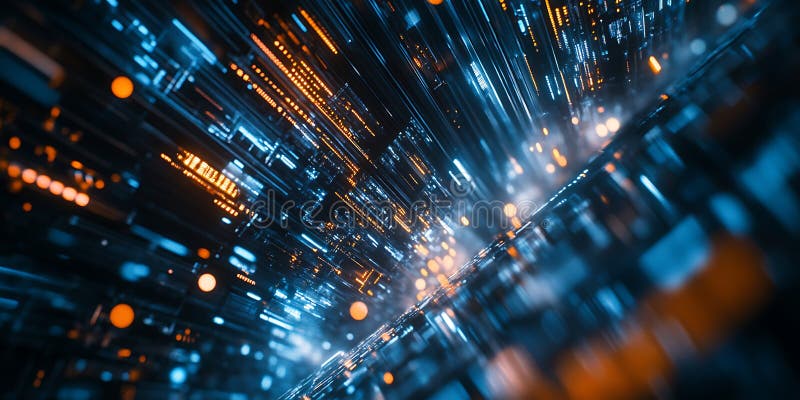 Fundal complet neclar, albastru profund și argintiu CyberInspired pentru modele tehnologice futuriste stock illustration