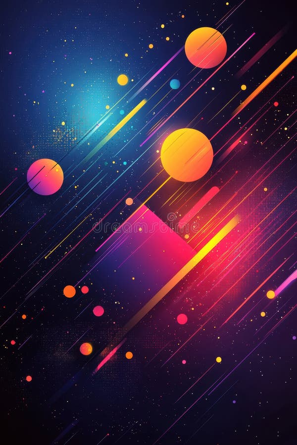 Fundal cosmic colorat abstract cu planete și linii dinamice royalty free stock image
