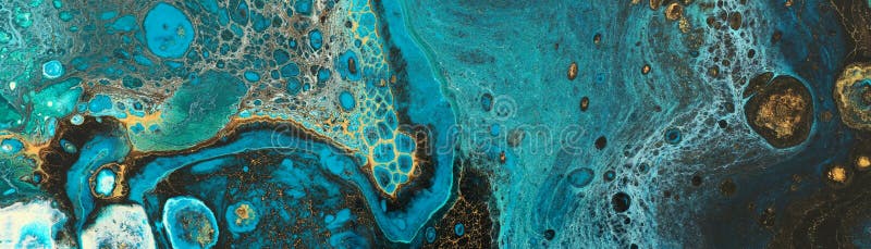 Fundal cu efect marbleizat. culori creative albastre. vopsea frumoasă cu adaos de aur royalty free stock photos