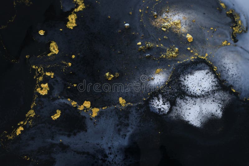 Fundal cu efect marbleizat. culori gri negru și culori creative aurii stock images