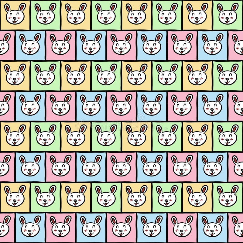 Fundal cu model impecabil de iepure de desen animat royalty free illustration