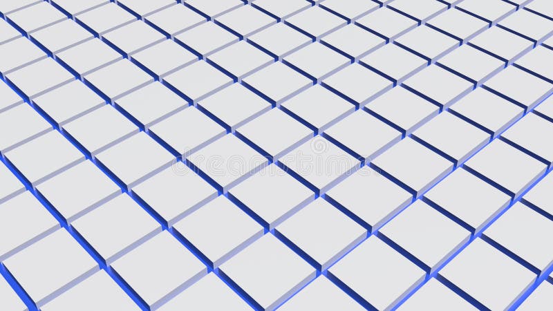Fundal cu pătrate albe și linii luminoase albastre 3d ilustrare royalty free illustration