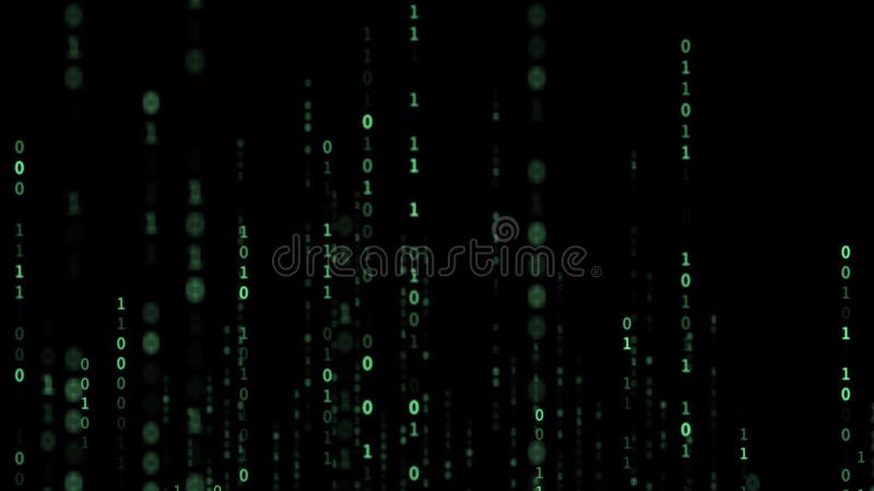 Fundal de cod binar verde. Concept de date digitale și securizate. Animație royalty free illustration