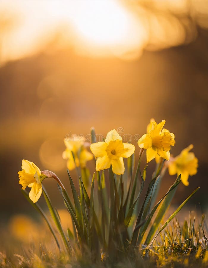 Fundal de Paști de primăvară cu daffodils galbeni minunați stock illustration