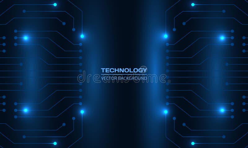 Fundal de tehnologie albastru închis cu linie de circuit. Conceptul digital tehnic de rețea futuristă. royalty free illustration