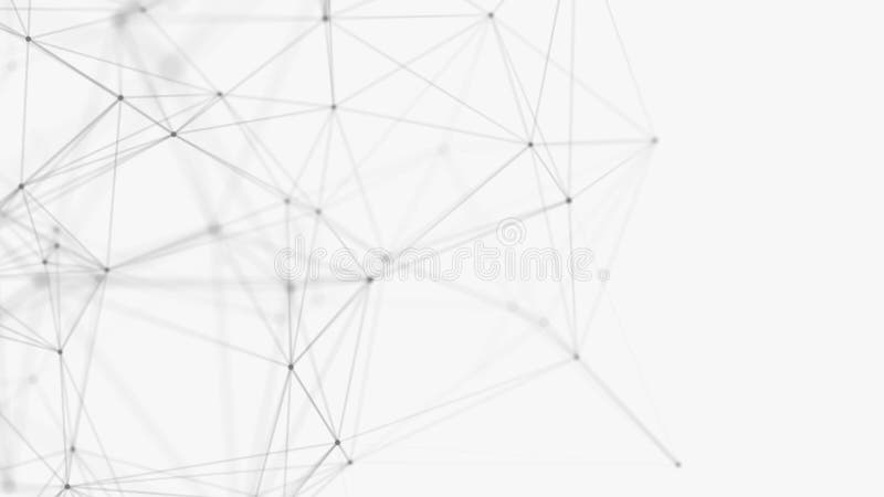 Fundal digital alb abstract. vizualizare mare a datelor. fundal științific. complex mare de date cu compuși. linii plexie royalty free illustration