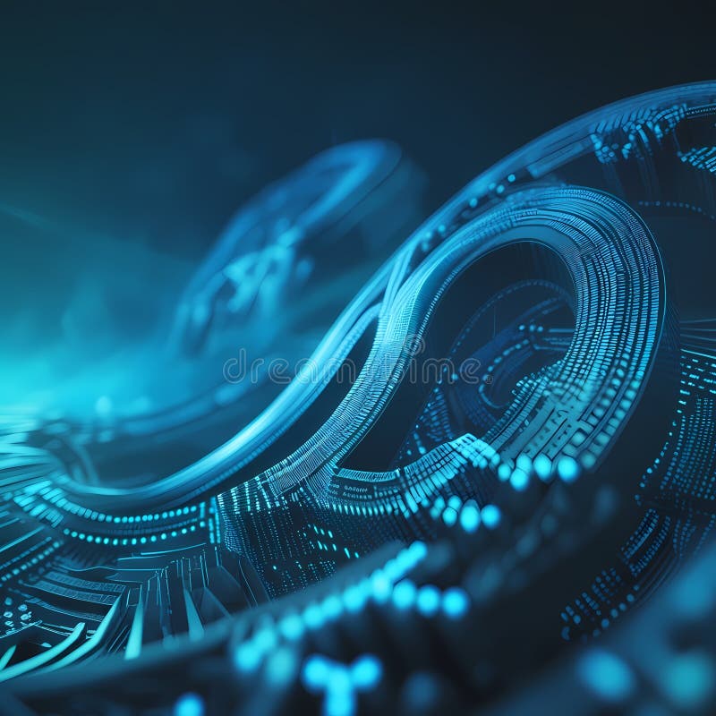 Fundal din fibră optică cu multe puncte de lumină. Nucleu neon : HighTech Futuristic Circuit Board în stil Cyberpunk vector illustration