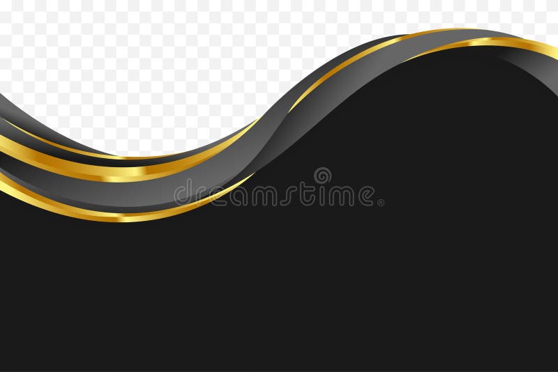Fundal elegant curbat negru și aurit pentru decorațiuni de subsol și antet royalty free illustration