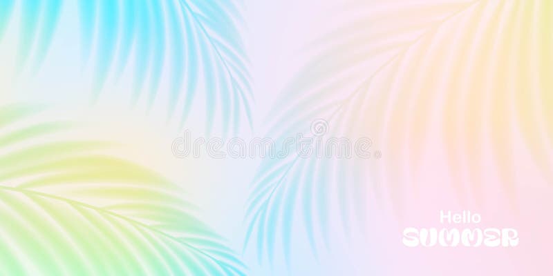 Fundal exotic de vară. Frunze de palmier. Frunze tropicale. Design pentru tapet de banner de copertă pentru carduri. Abstract moal vector illustration