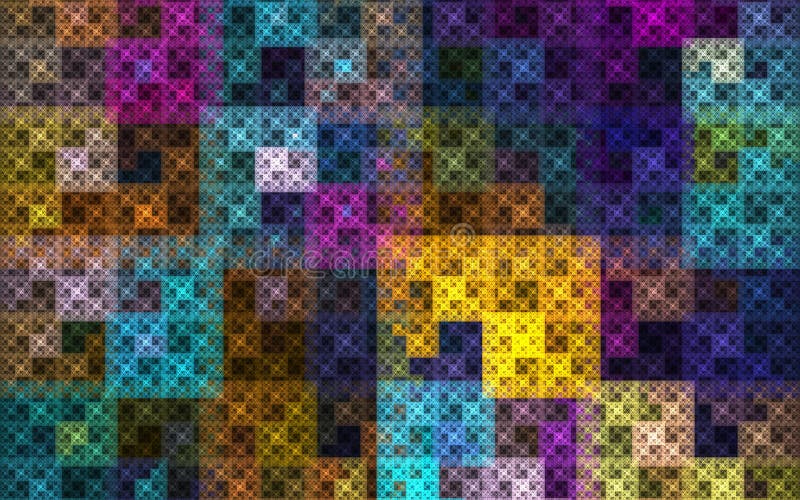 Fundal fractal pe computerul negru generat stock illustration
