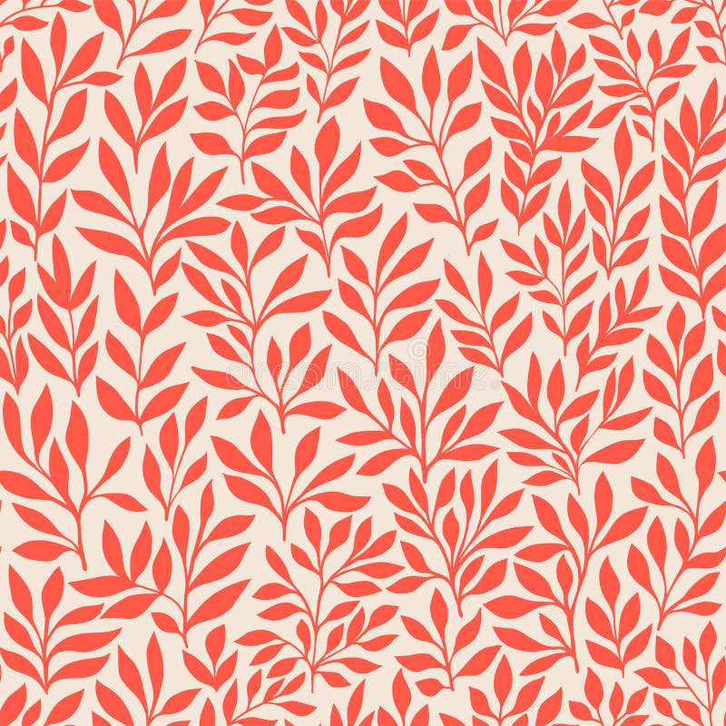 Fundal fără sudură cu foi de tipar floral desenat manual. model retro cu frunză. ornamentul organic poate fi utilizat ca modalitat stock illustration