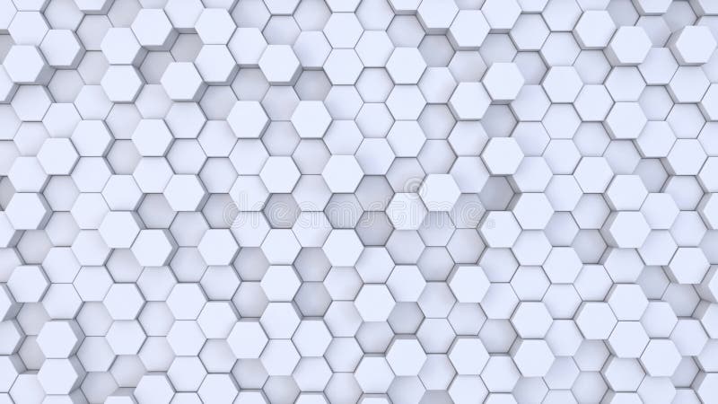 Fundal geometric hexagon alb-abstract 3d royalty free illustration