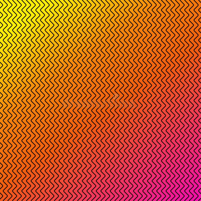 Fundal gradient abstract portocaliu cu model linii zigzag stock illustration
