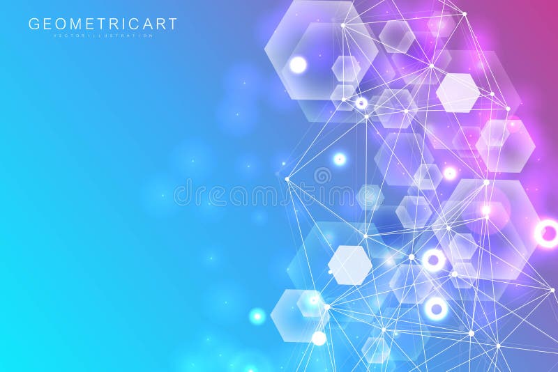 Fundal mare de vizualizare a datelor. fundal virtual virtual futurist modern. model rețea științifică care conectează royalty free illustration