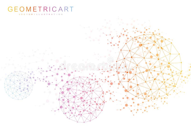 Fundal mare de vizualizare a datelor. fundal virtual virtual futurist modern. model rețea științifică care conectează vector illustration