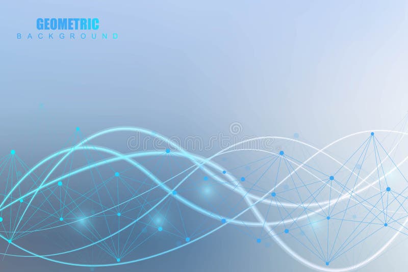 Fundal mare de vizualizare a datelor. fundal virtual virtual futurist modern. model rețea științifică care conectează royalty free illustration