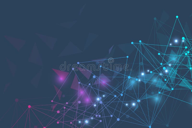 Fundal mare de vizualizare a datelor. fundal virtual virtual futurist modern. model rețea științifică care conectează vector illustration