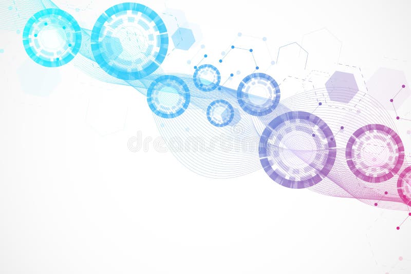 Fundal mare de vizualizare a datelor. fundal virtual virtual futurist modern. model rețea științifică care conectează vector illustration