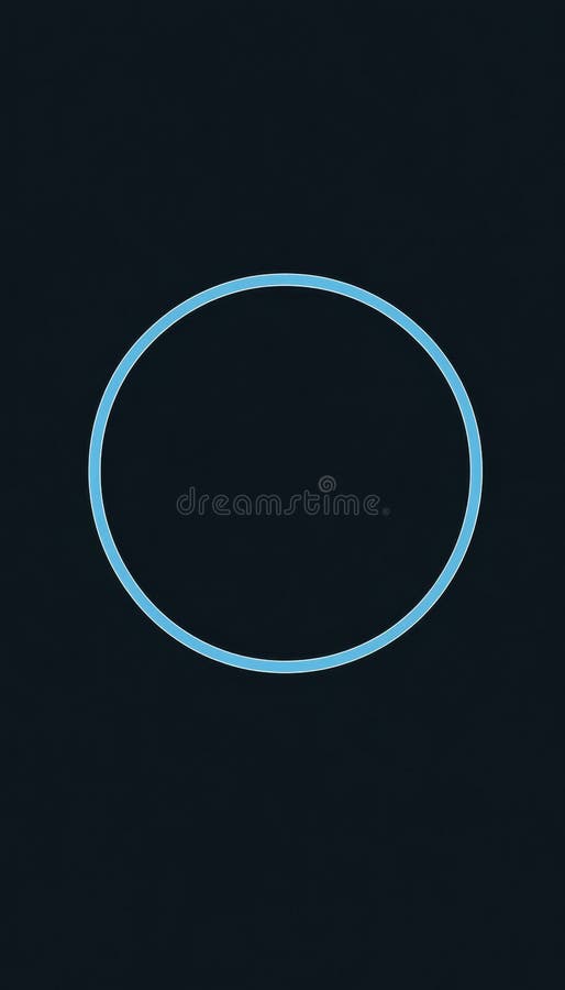 Fundal Minimalist Abstract Un Cerc Albastru Neon Strălucitor Pe Un Fundal Întunecat Artă Digitală vector illustration