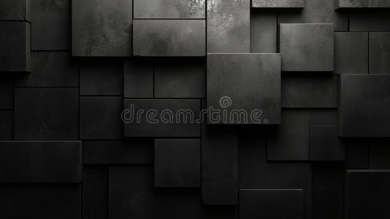 Fundal negru abstract texturat cu tipare geometrice pătrate care creează un design elegant, modern și minimalist pentru tehnologie vector illustration