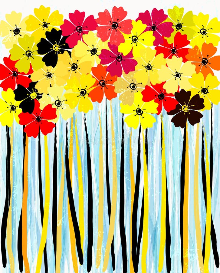 Fundal pentru puterea florei abstractă, ilustrare versiune galbenă vector illustration