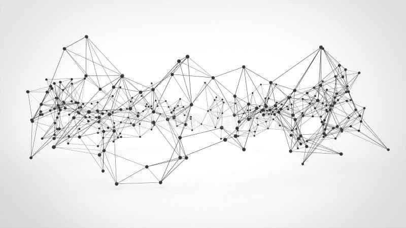 Fundal plexistic pentru rețele futuristice de tehnologie abstractă stock illustration