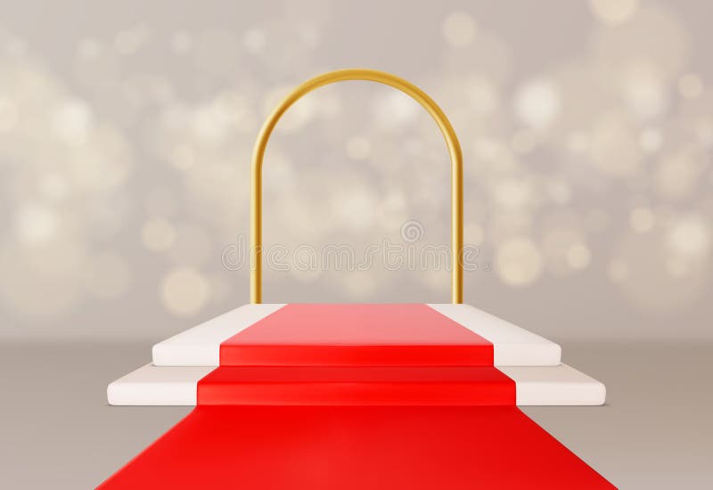 Fundal podium pentru covorul roșu. vector scenă câștigător stock illustration