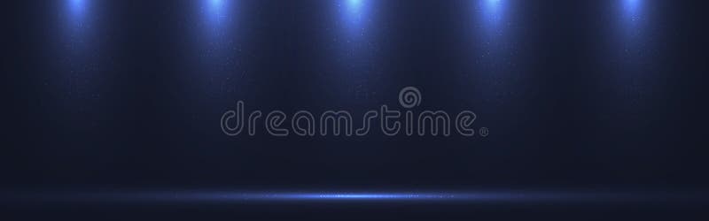 Fundal reflector. raze cu efect sclipitor. spațiu gol cu reflectoare și praf. lumină de atribuire. etapa cu vector illustration