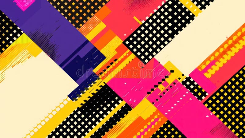 Fundal retro pixelat geometric abstract cu animație fără sudură vector illustration