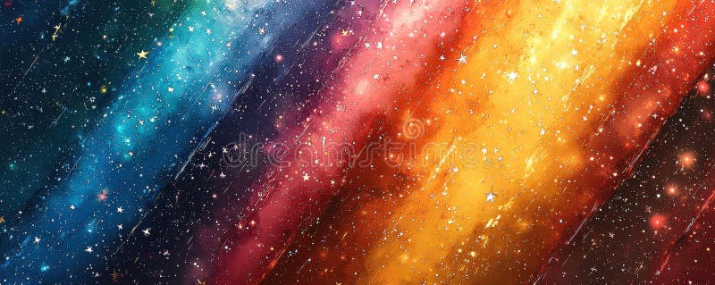 Fundal spațial colorat abstract cu degradeuri de stele și elemente cosmice stock photos