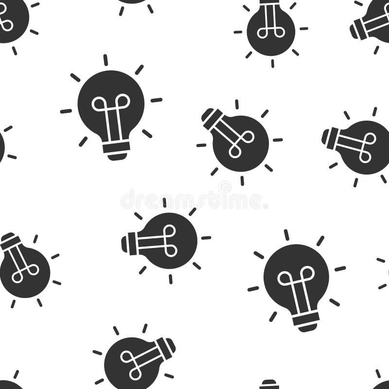 Fundal tipar fără sudură cu bec. ilustrare vectorială bec. simbol idee lampă stock illustration