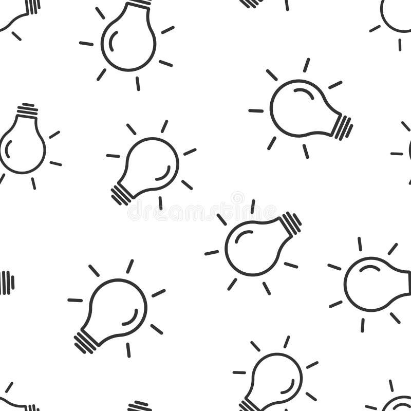 Fundal tipar fără sudură cu bec. ilustrare vectorială bec. simbol idee lampă royalty free illustration