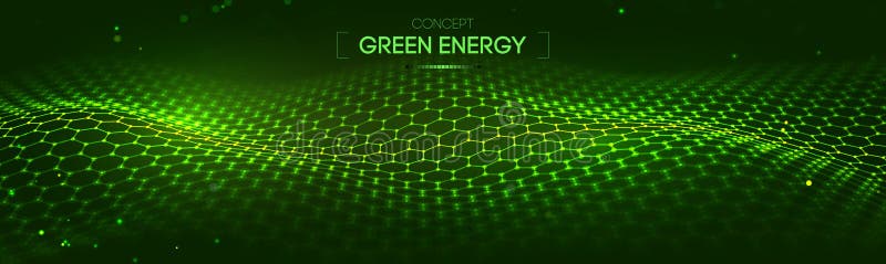 Fundal verde hexagon abstract tech futurist energie albastru model digital. Light texture science network data line cyber vector illustration