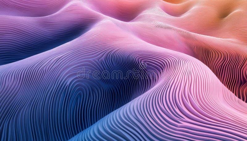 Fundalul 3D Pastel 3D Abstract Redare A Modelului De Undă Minimalistă Element Colorat De Design. vector illustration