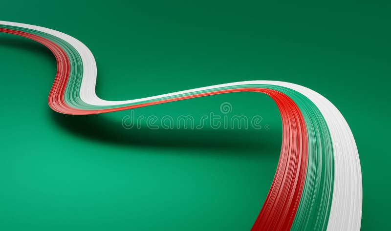 Fundalul fluturaș al steagului Bulgariei pentru Ziua Independenței 3d vector illustration