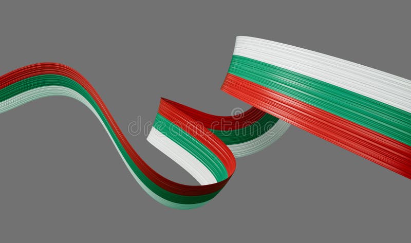 Fundalul fluturaș al steagului Bulgariei pentru Ziua Independenței 3d royalty free illustration