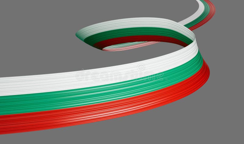 Fundalul fluturaș al steagului Bulgariei pentru Ziua Independenței 3d stock illustration
