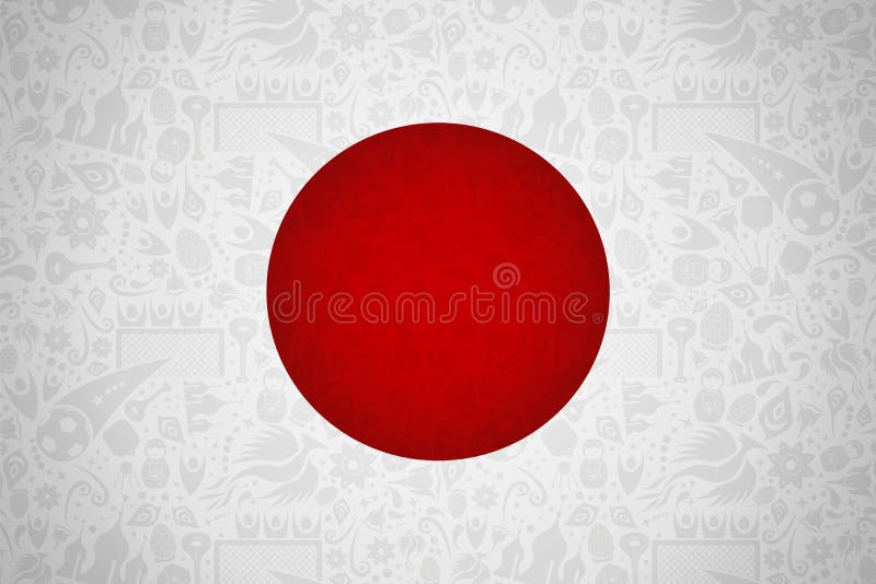 Fundalul steagului japonez pentru un eveniment de fotbal în Rusia stock illustration
