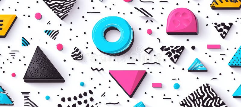 Fundament geometric minimalist abstract cu formă colorată și contur negru royalty free illustration