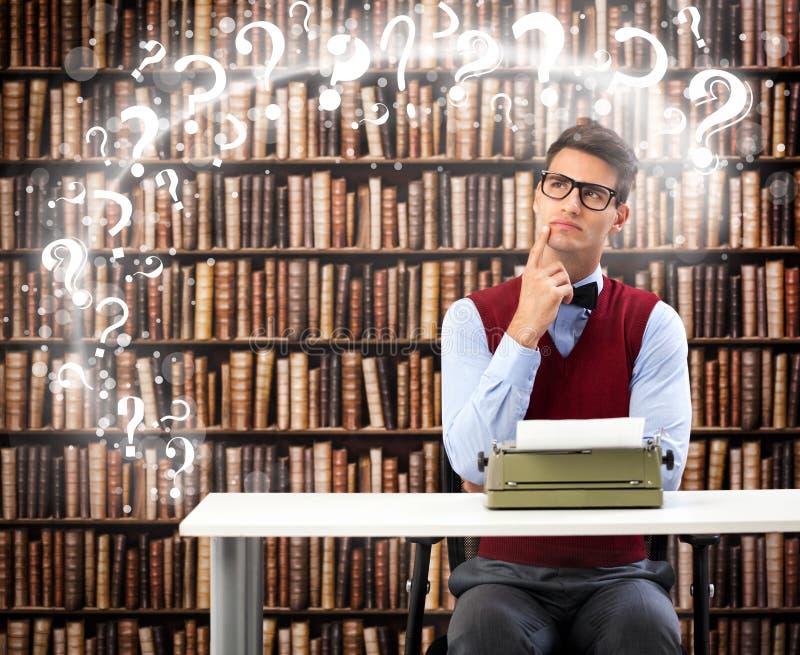 Eftertänksam författare vektor illustrationer