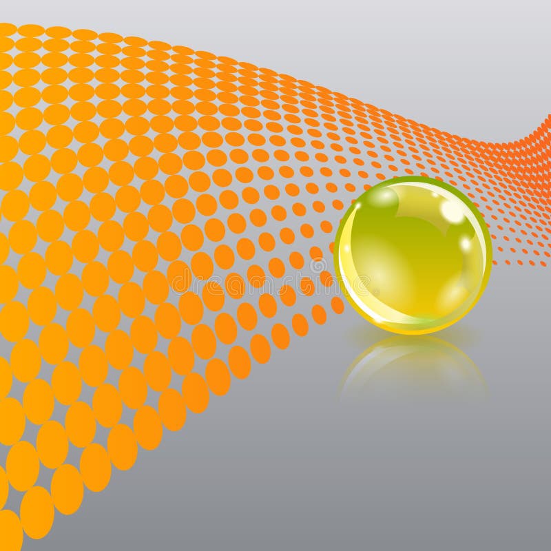 Fundo abstrato com a bola de vidro do ouro ilustração do vetor Fundo abstrato com a bola de vidro do ouro ilustração do vetor