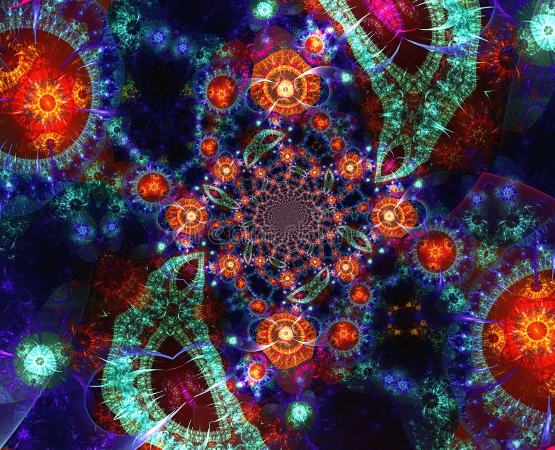 Fundo abstrato com formas fractais ilustração do vetor