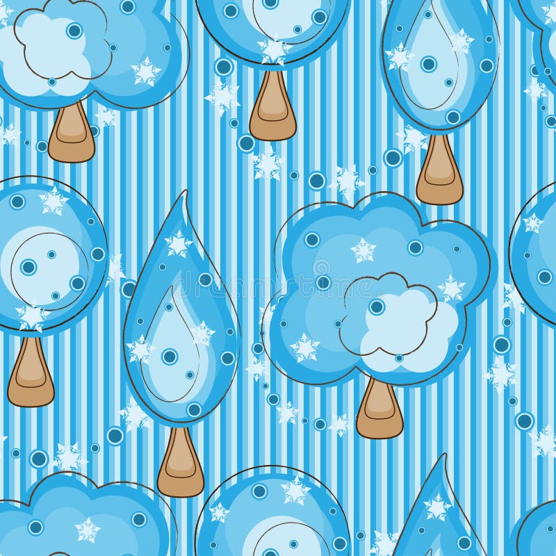 Fundo abstrato com árvores de inverno ilustração stock