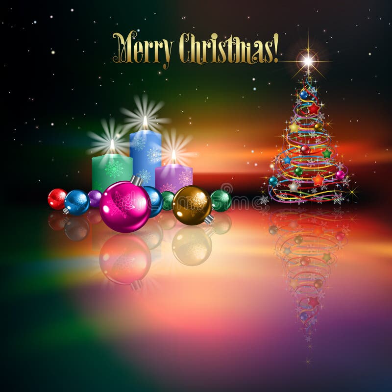Fundo abstrato da celebração com tre do Natal ilustração stock Fundo abstrato da celebração com tre do Natal ilustração stock