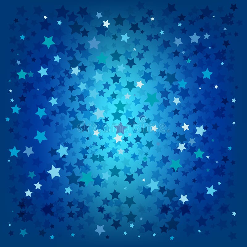 Fundo abstrato de estrelas azuis natalícias ilustração do vetor