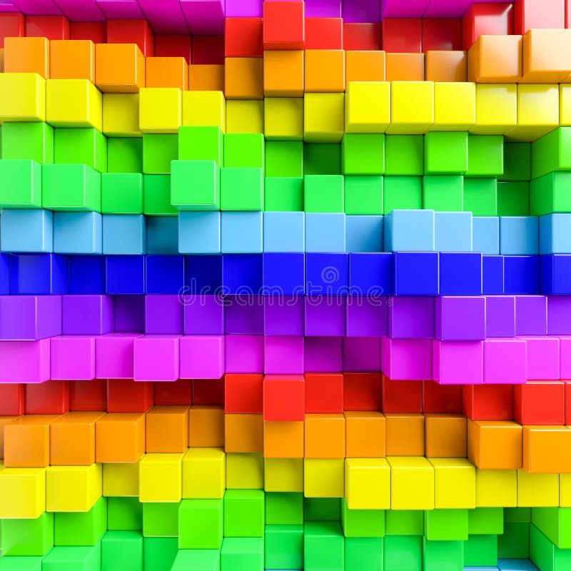 Fundo abstrato de cubos multi-coloridos ilustração do vetor Fundo abstrato de cubos multi-coloridos ilustração do vetor