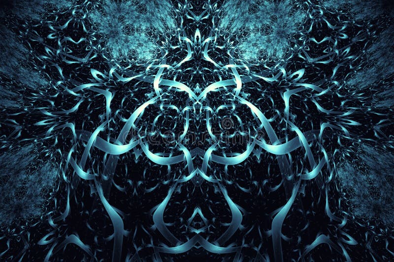 Fundo abstrato do Fractal Fundo altamente detalhado em tons cianos e azuis com elementos das espirais, das linhas e dos testes pa ilustração royalty free Fundo abstrato do Fractal Fundo altamente detalhado em tons cianos e azuis com elementos das espirais, das linhas e dos testes pa ilustração royalty free